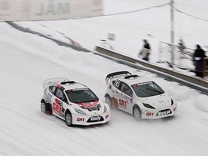 Brāļi Grjazini 'RallyX on Ice' otrajā posmā iekļūst finālā