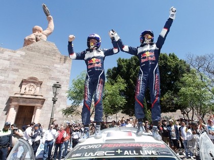 Meksikas WRC uzvaru izcīna Ožjē, Mīke pēc avārijas atkrīt uz trešo vietu